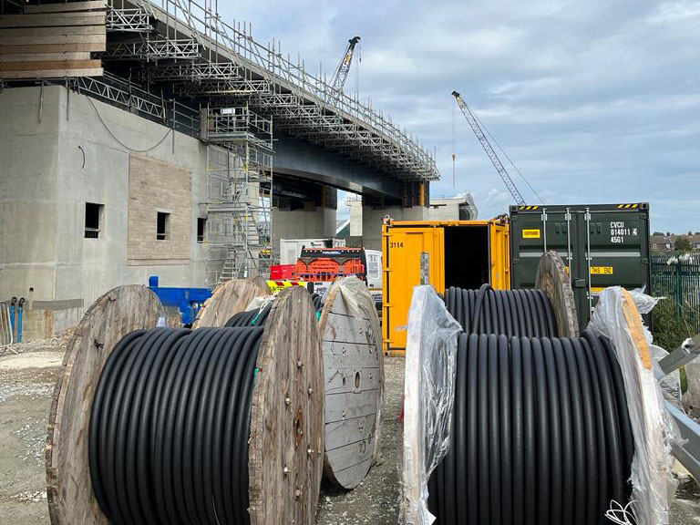 Cable pulling and laying for Gull Wing Bridge in Lowestoft